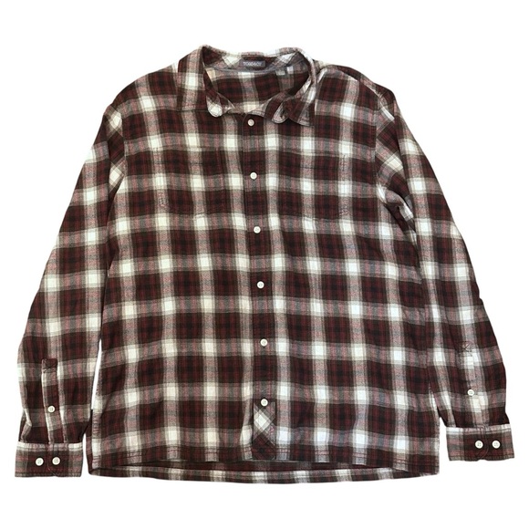 Toad&Co Flannagan Flannel Long Sleeve Button Down Shirt in Red Plaid Men’s Large - Picture 1 of 4